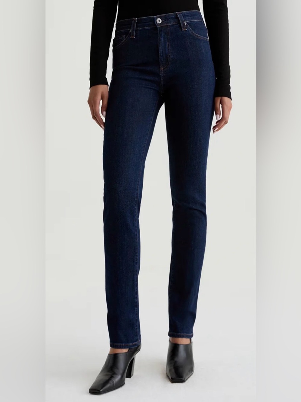 AG Jeans. Mari Extended Women's Mid-rise Straight-Leg Jeans - Classic Denim